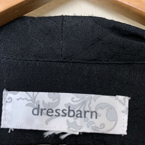 Dressbarn blazer jacket size large black open lace back waterfall 3/4 sleeve - Picture 5 of 15